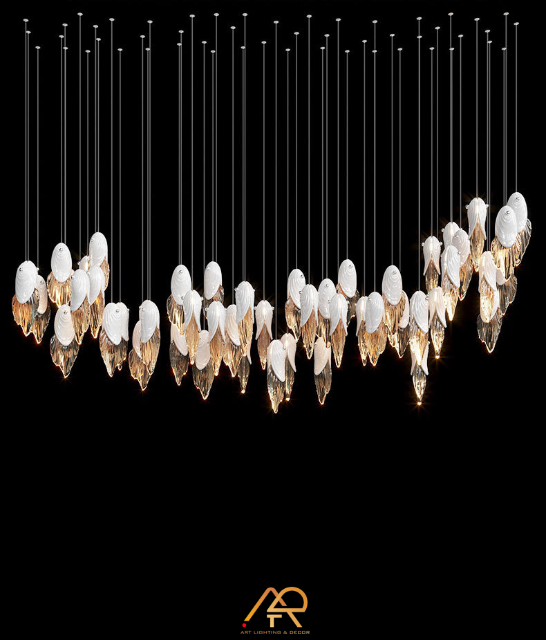 Đèn Chùm Thông Tầng Vỏ Sò Pha Lê Royal Shell ART-5020