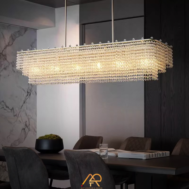 Đèn Chùm Pha Lê Dài Glamour Cascade Luxe ART-7048