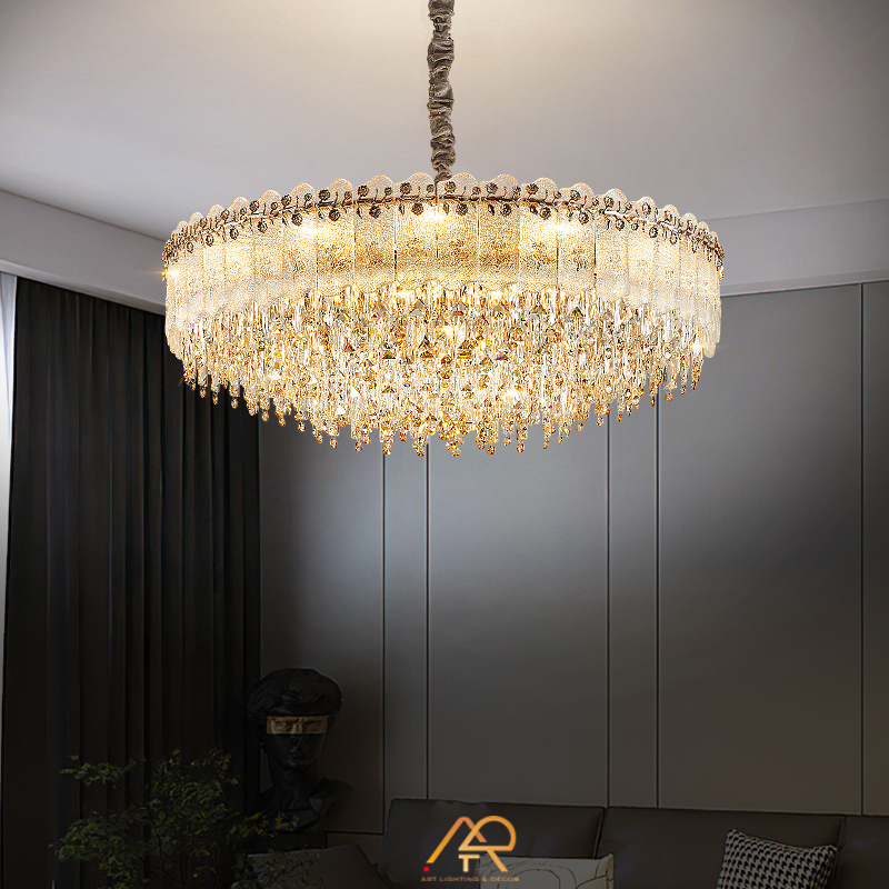 Đèn Chùm Pha Lê Viền Hoa Nghệ Thuật FLORIANA ART-7031