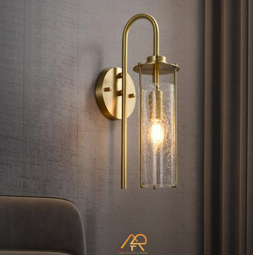  Đèn Tường Trụ Thủy Tin Mạ Vàng ART-8039