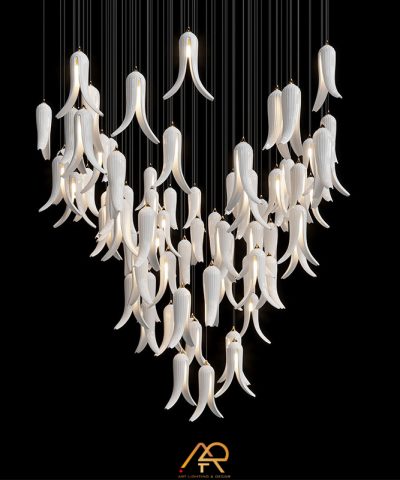 Đèn Chùm Thông Tầng Cánh Hoa Sứ Nghệ Thuật ART-5021