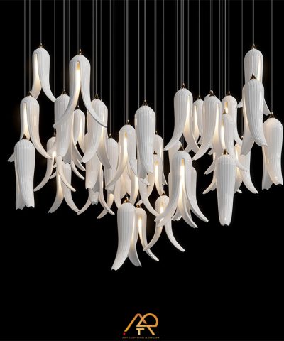 Đèn Chùm Thông Tầng Cánh Hoa Sứ Nghệ Thuật ART-5021