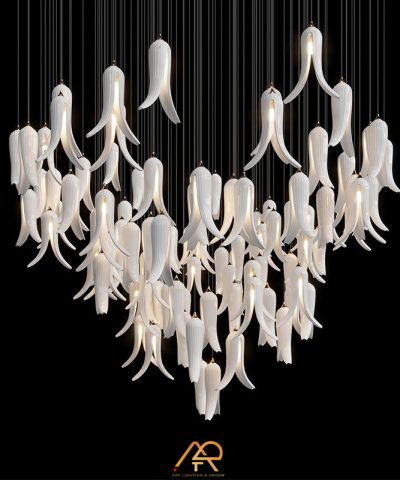 Đèn Chùm Thông Tầng Cánh Hoa Sứ Nghệ Thuật ART-5021