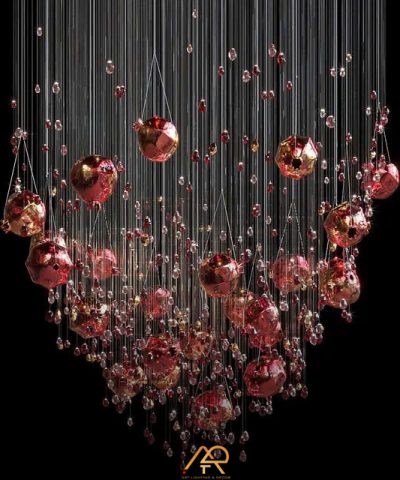 Đèn Chùm Thông Tầng Crystal Red ART-5029