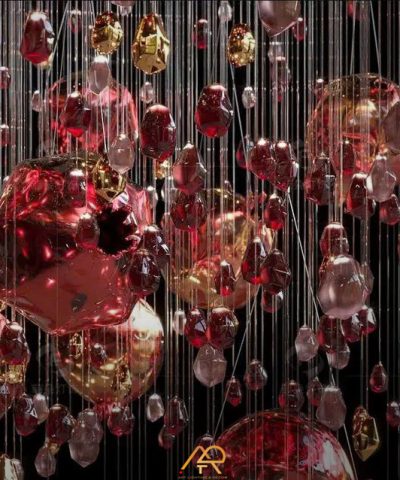 Đèn Chùm Thông Tầng Crystal Red ART-5029
