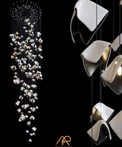 Đèn Chùm Thông Tầng Nghệ Thuật LUX Origami Sky ART-5026