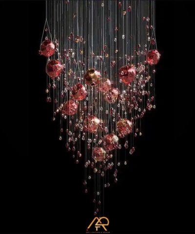 Đèn Chùm Thông Tầng Crystal Red ART-5029