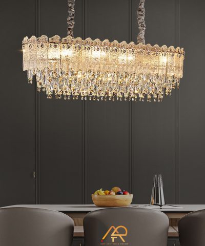 Đèn Chùm Pha Lê Viền Hoa Nghệ Thuật FLORIANA ART-7031