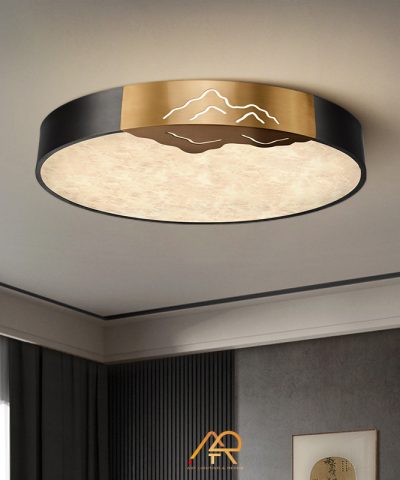 Đèn ốp trần đồng chao đá cẩm thạch cao cấp ART-9006
