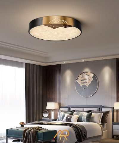 Đèn ốp trần đồng chao đá cẩm thạch cao cấp ART-9006
