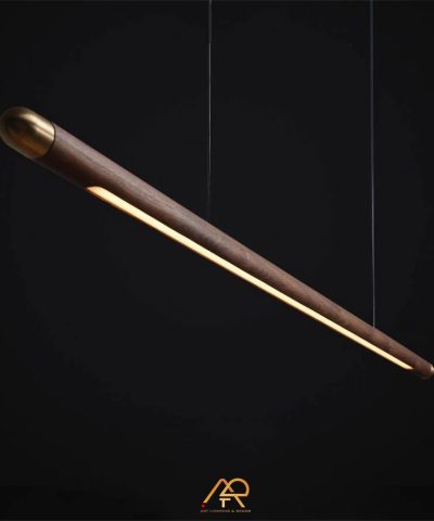 Đèn thả bàn ăn màu gỗ óc chó cao cấp ART-005