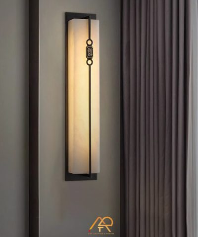 Đèn tường đồng chao đá cẩm thạch cao cấp ART-8014