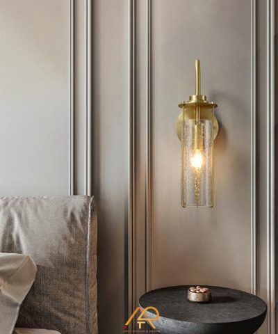 Đèn Tường Trụ Thủy Tin Mạ Vàng ART-8039