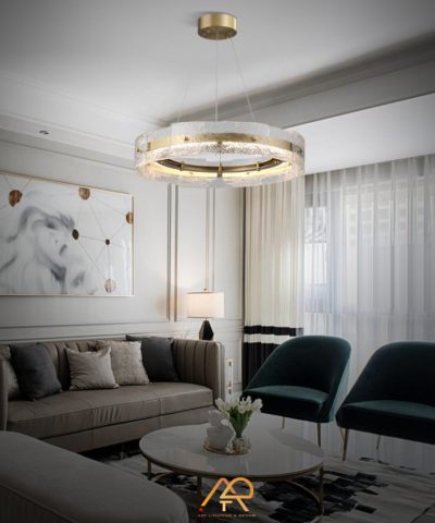 Đèn Chùm Pha Lê Vòng Ánh Kim Chandelier ART-7051