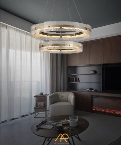 Đèn Chùm Pha Lê Vòng Ánh Kim Chandelier ART-7051