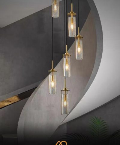 Đèn Thả Thủy Tinh Trụ Vàng Sang Trọng ART-4068