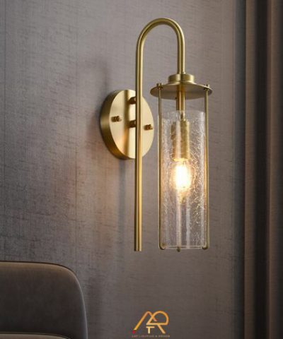 Đèn Tường Trụ Thủy Tin Mạ Vàng ART-8039