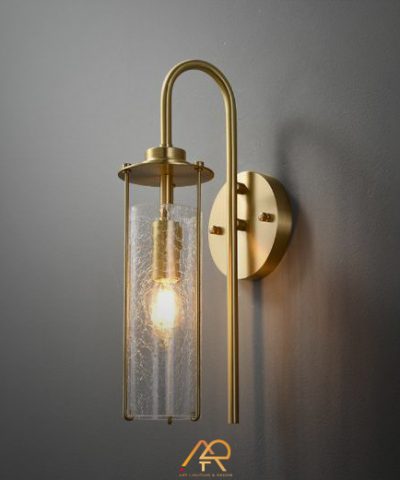Đèn Tường Trụ Thủy Tin Mạ Vàng ART-8039