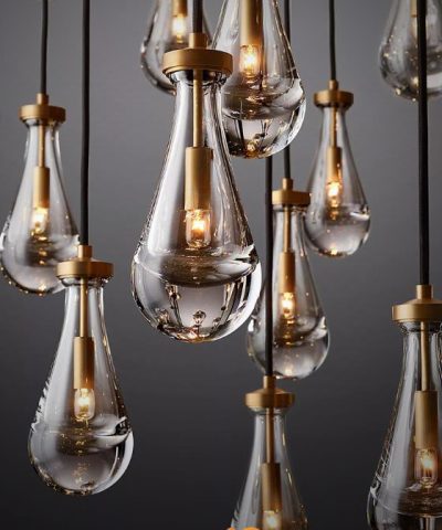 Đèn Chùm Pha Lê Golden Teardrop Light ART-7069