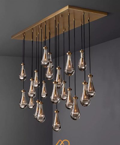 Đèn Chùm Pha Lê Golden Teardrop Light ART-7069