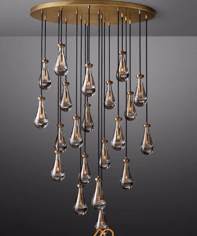 Đèn Chùm Pha Lê Golden Teardrop Light ART-7069