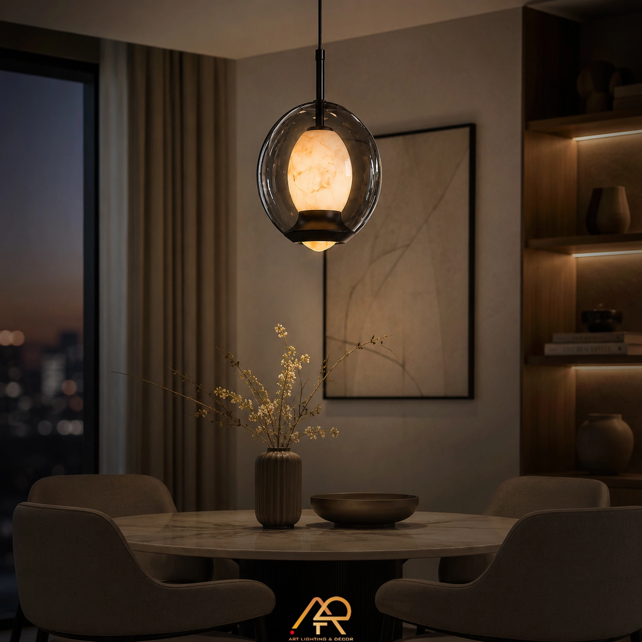 Đèn Thả Decor Thủy Tinh Khói Cao Cấp ART-4101 - Ảnh 2