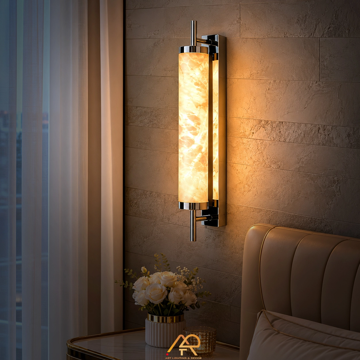 Đèn Tường Đá Tự Nhiên Xuyên Sáng Hiện Đại ART-8092