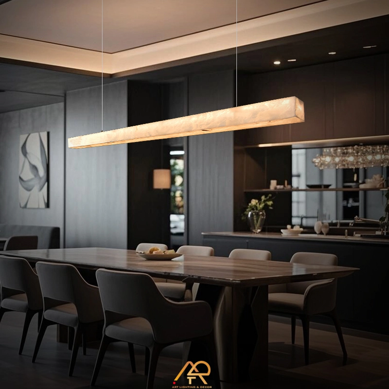 Đèn Thả Bàn Ăn Thanh Ngang Đá Tự Nhiên Luxury ART-4107