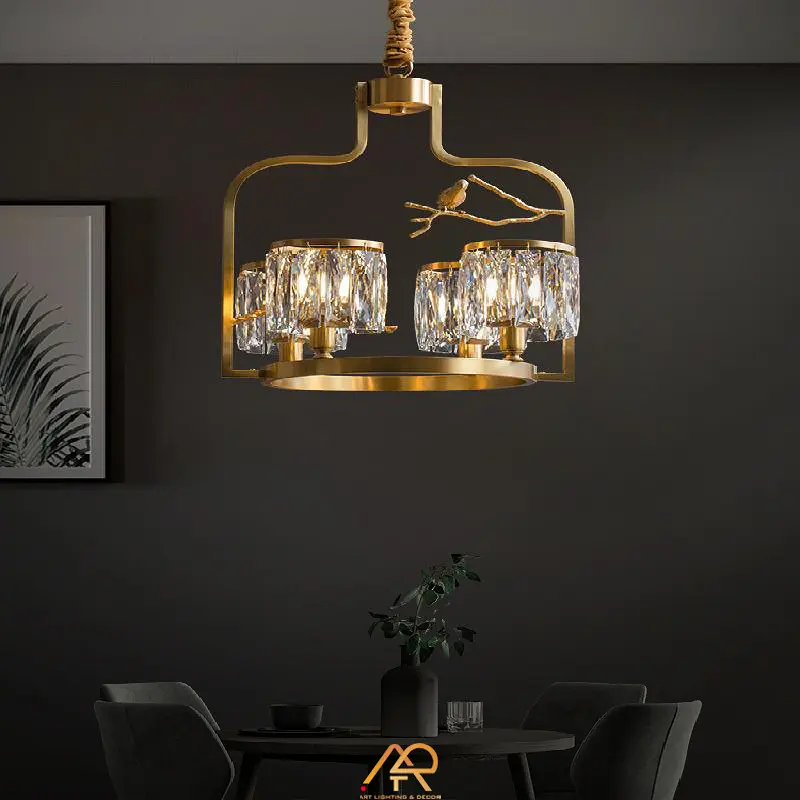 Đèn Chùm Decor Pha Lê Hình Lồng Chim ART-7098 - Ảnh 2
