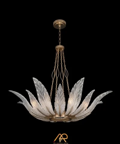Đèn Chùm Đồng Pha Lê Đóa Hoa Hoàng Kim ART-7111
