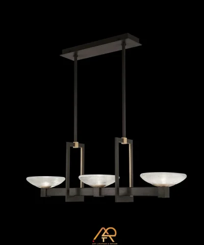 Đèn Thả Bàn Ăn Đồng Đúc Ba Chao Thủy Tinh ART-4120