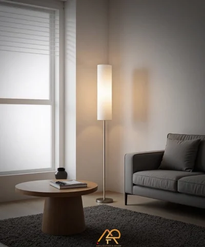 Đèn Sàn Tháp Đen Chao Đá Cẩm Thạch ART-2042