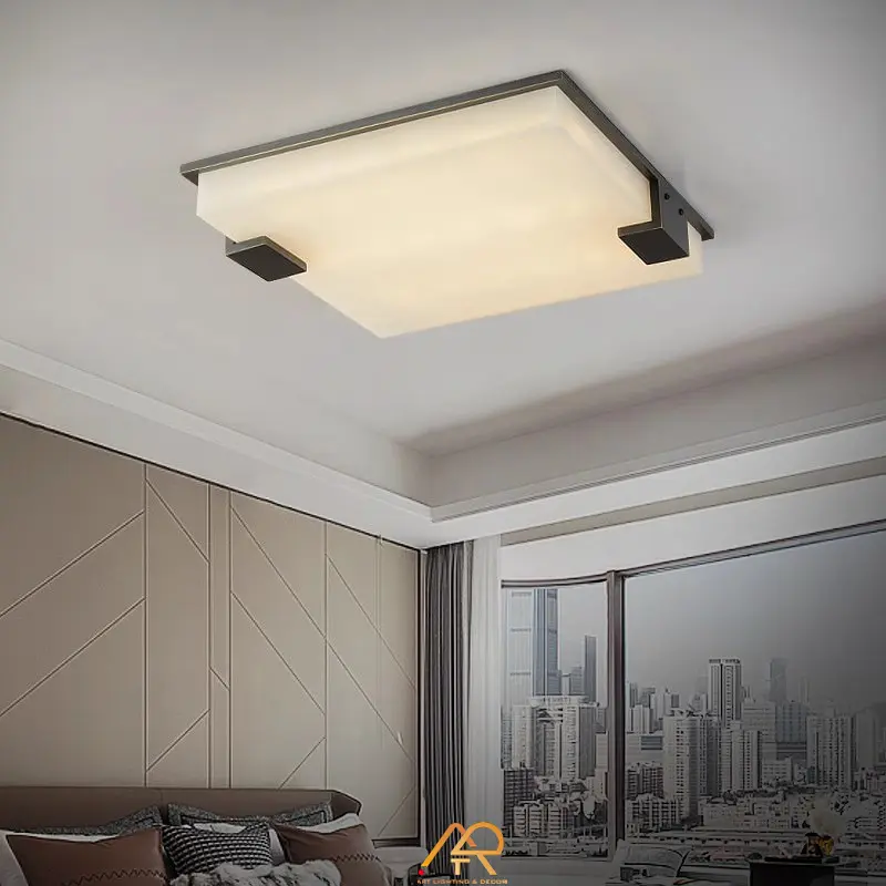 Đèn Ốp Trần Đồng Đá Cẩm Thạch Cao Cấp ART-9009