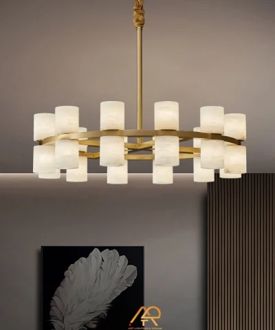 Đèn Chùm Đồng Đá Tự Nhiên ART-7094