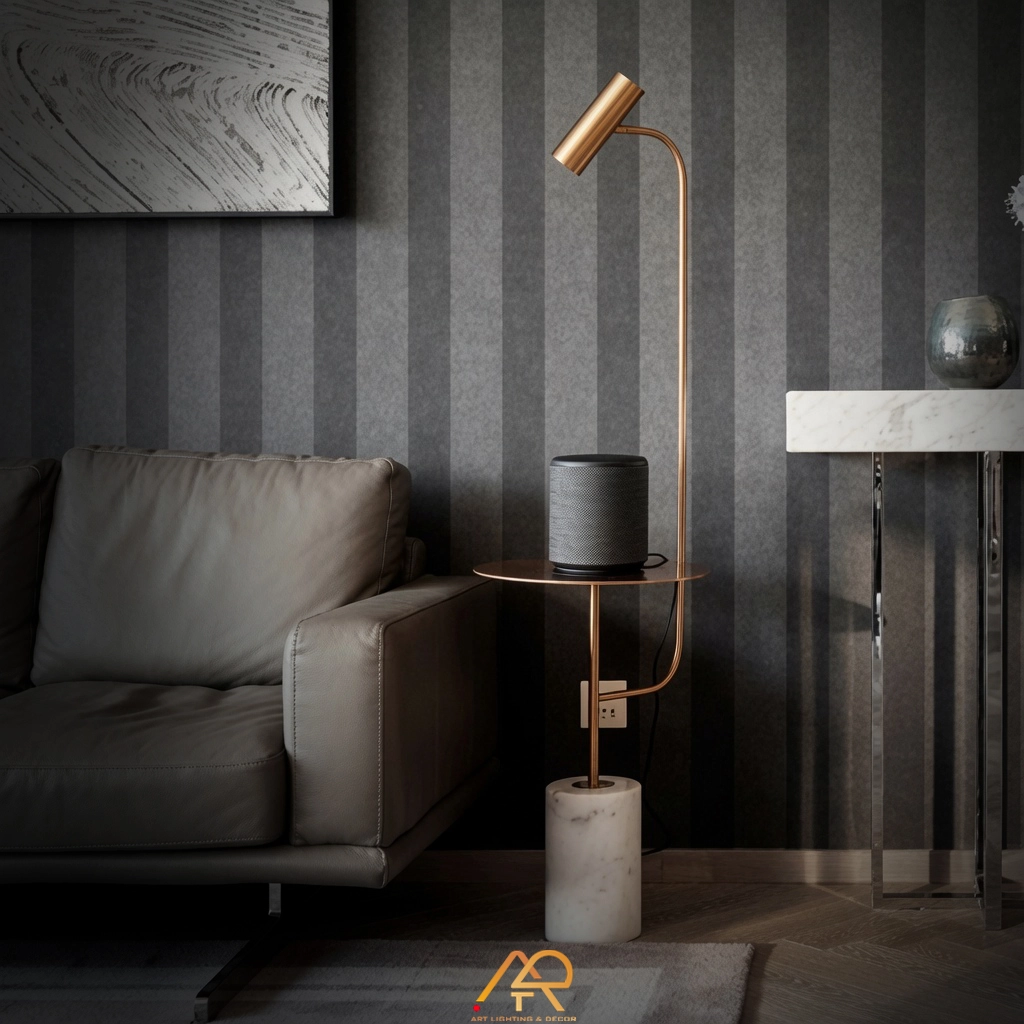 Đèn Cây Phòng Khách Chân Đá Marble Luxury ART-2093