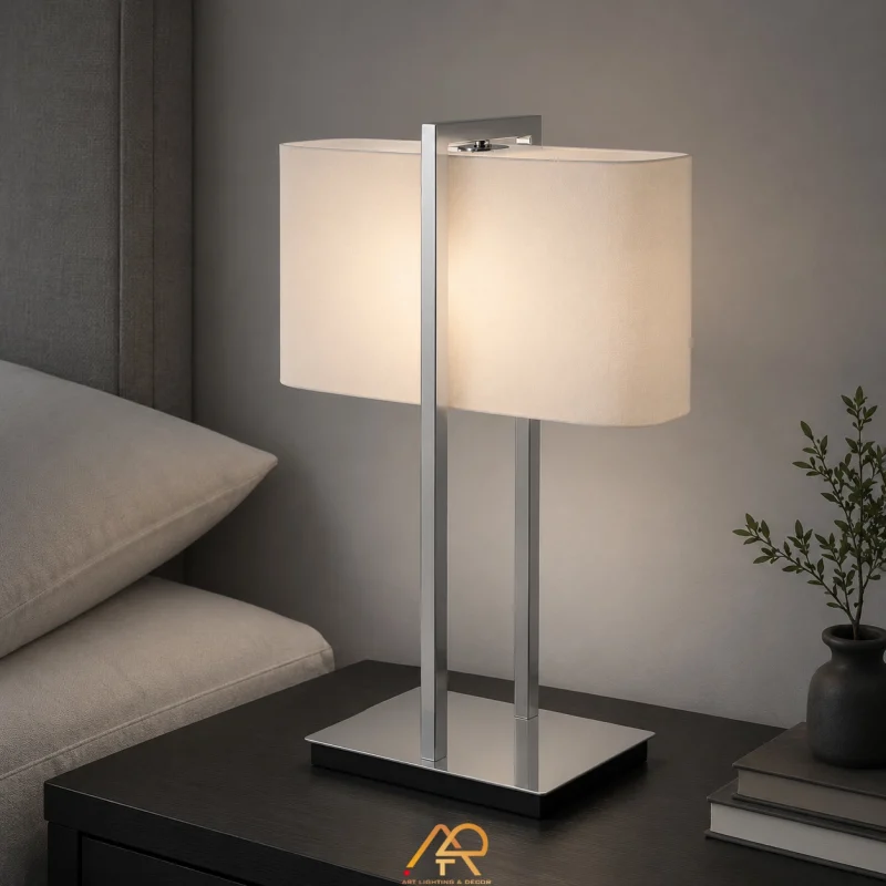 Top 10 Mẫu Đèn Bàn Mới Nhất Cho Khách Sạn Cao Cấp Tại ART Lighting - Ảnh 9 Đèn Ngủ Tab Đầu Giường Chrome Luxury ART-2097