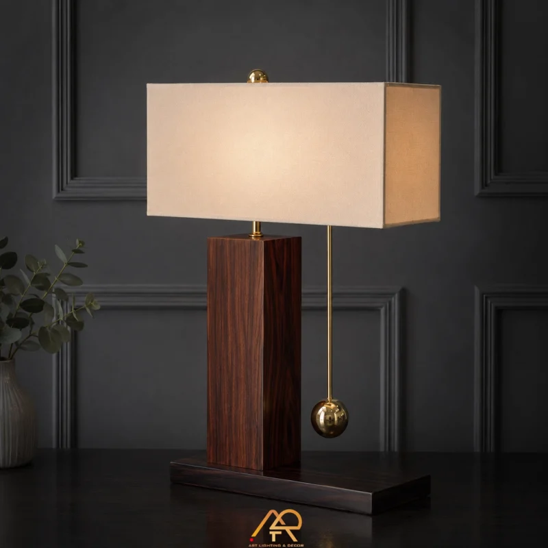 Top 10 Mẫu Đèn Bàn Mới Nhất Cho Khách Sạn Cao Cấp Tại ART Lighting - Ảnh 7 Đèn Bàn Trang Trí Khối Gỗ Tự Nhiên Cao Cấp ART-2100