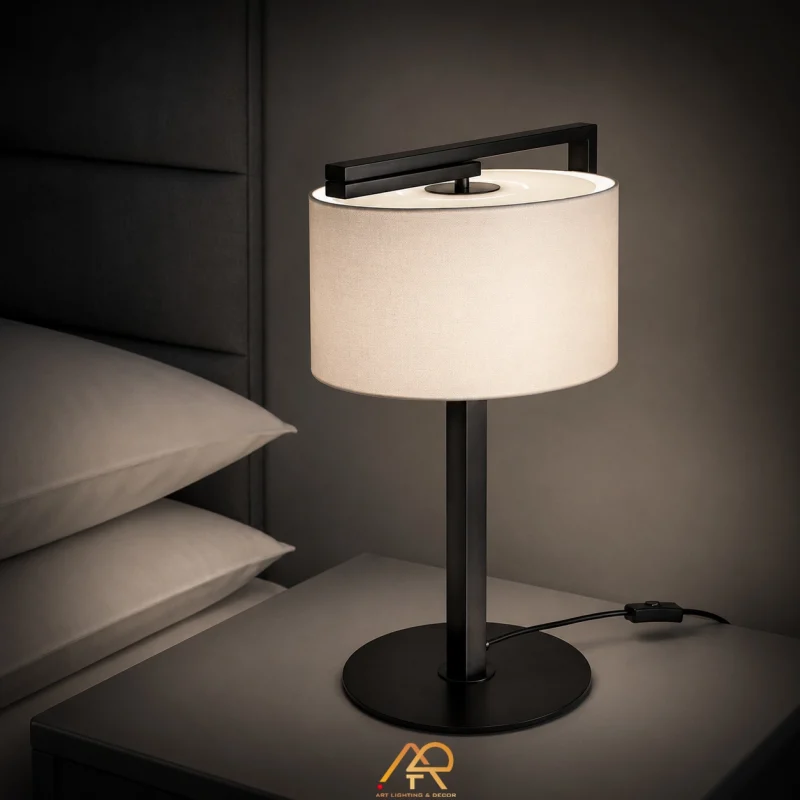 Top 10 Mẫu Đèn Bàn Mới Nhất Cho Khách Sạn Cao Cấp Tại ART Lighting - Ảnh 3 Đèn Bàn Hiện Đại Khung Hợp Kim Đen Cao Cấp ART-2106