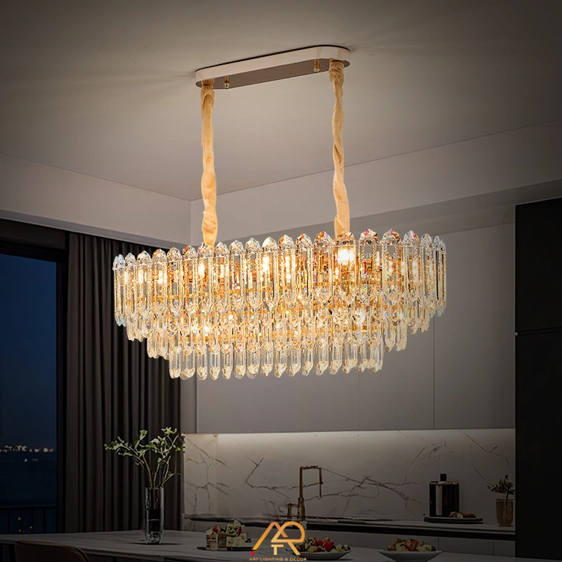 Đèn Thả Bàn Ăn Pha Lê Oval Dáng Dài ART-4137