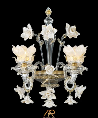 Đèn Tường Đôi Hoa Hồng Gốm Sứ Tân Cổ Điển ART-8113