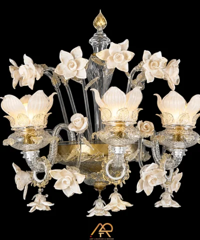 Đèn Tường Thủy Tinh Đóa Hồng Quý Tộc Pháp ART-8114