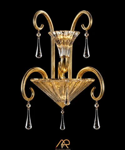 Đèn Tường Pha Lê Khía Sọc Vàng Cổ Điển ART-8115