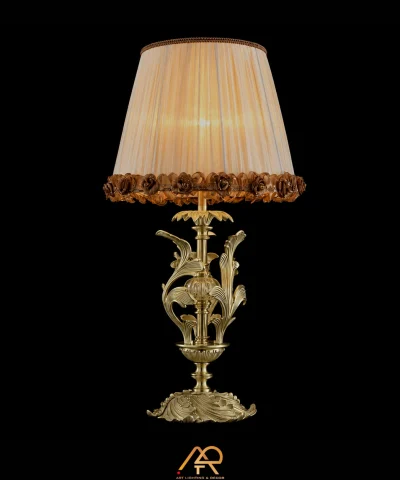 Đèn Bàn Chao Vải Hoa Hồng Cổ Điển ART-2114