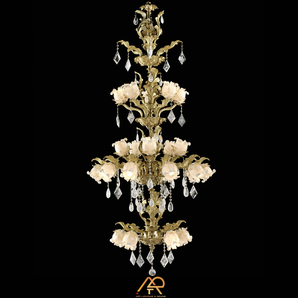 Đèn Chùm Thông Tầng Đồng Cổ Điển ART-571