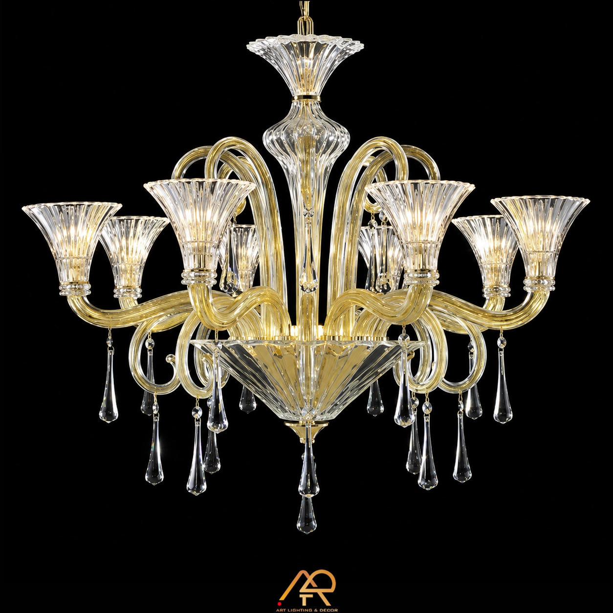 Đèn Chùm Pha Lê Hoa Loa Kèn Luxury ART-7137 - Ảnh 2