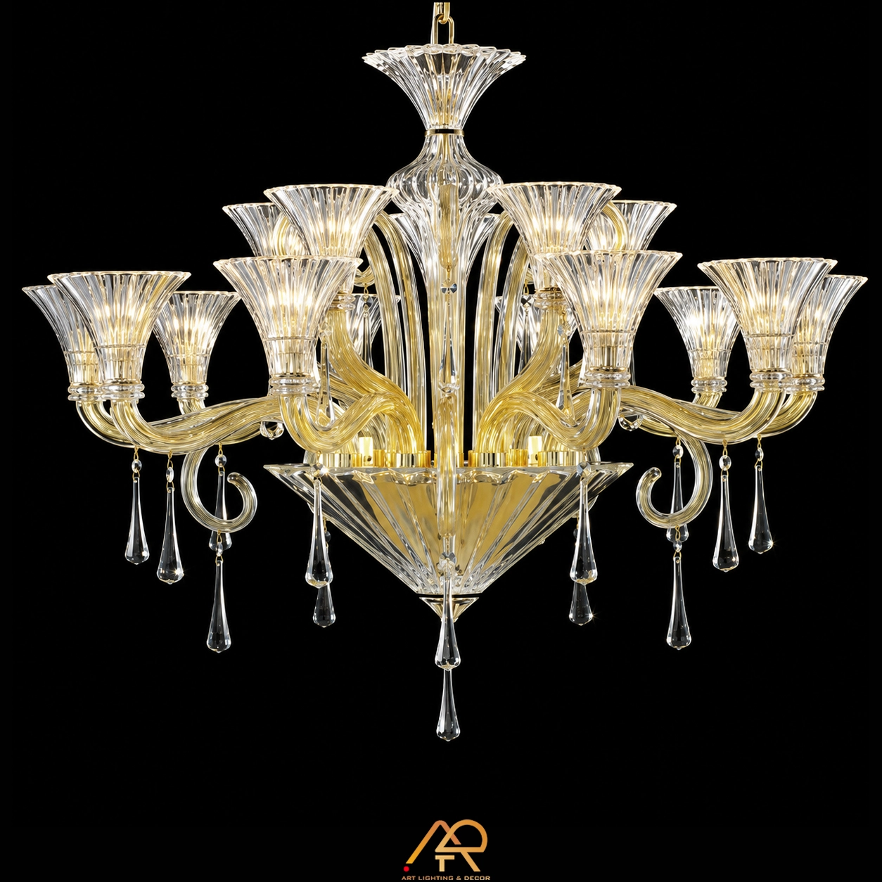 Đèn Chùm Pha Lê Hoa Loa Kèn Luxury ART-7137 - Ảnh 3