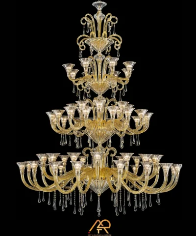 Đèn Chùm Thông Tầng Pha Lê Sọc Gold Luxury ART-574