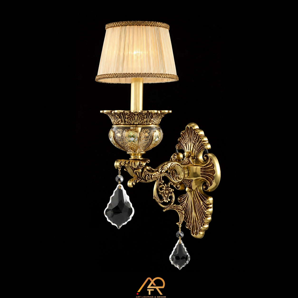 Đèn Tường Cổ Điển Chao Vải Hoàng Gia ART-8125