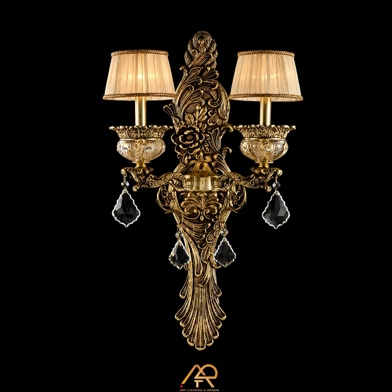 Đèn Tường Đôi Cổ Điển Chao Vải Hoàng Gia ART-8126