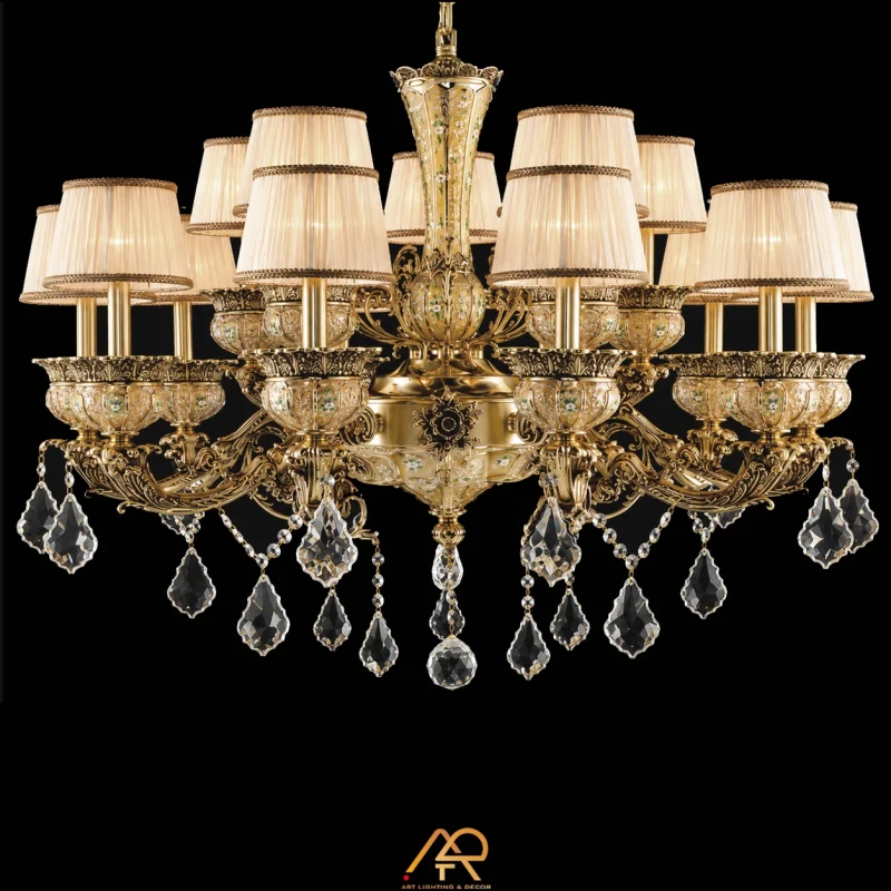 Đèn Chùm Pha Lê Chao Vải Cổ Điển Cao Cấp ART-7138 - Ảnh 4